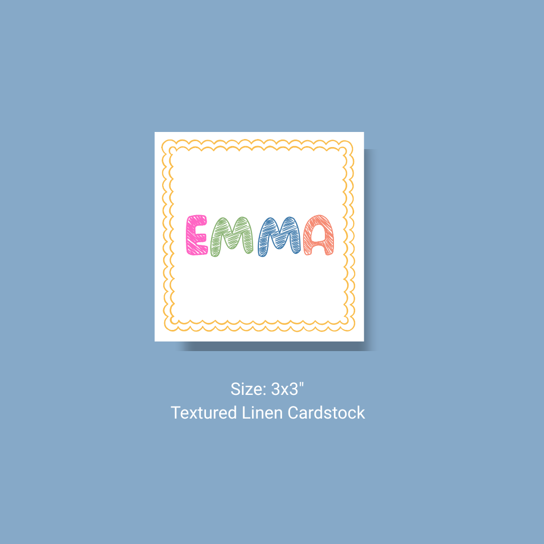 Custom Name Square Gift Tag