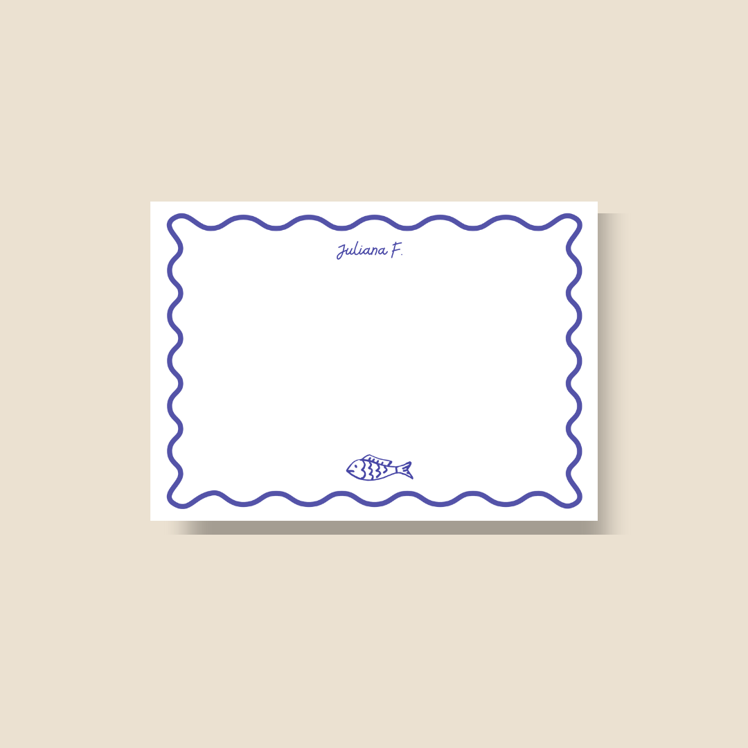 Notecards Coastal Blue Fish
