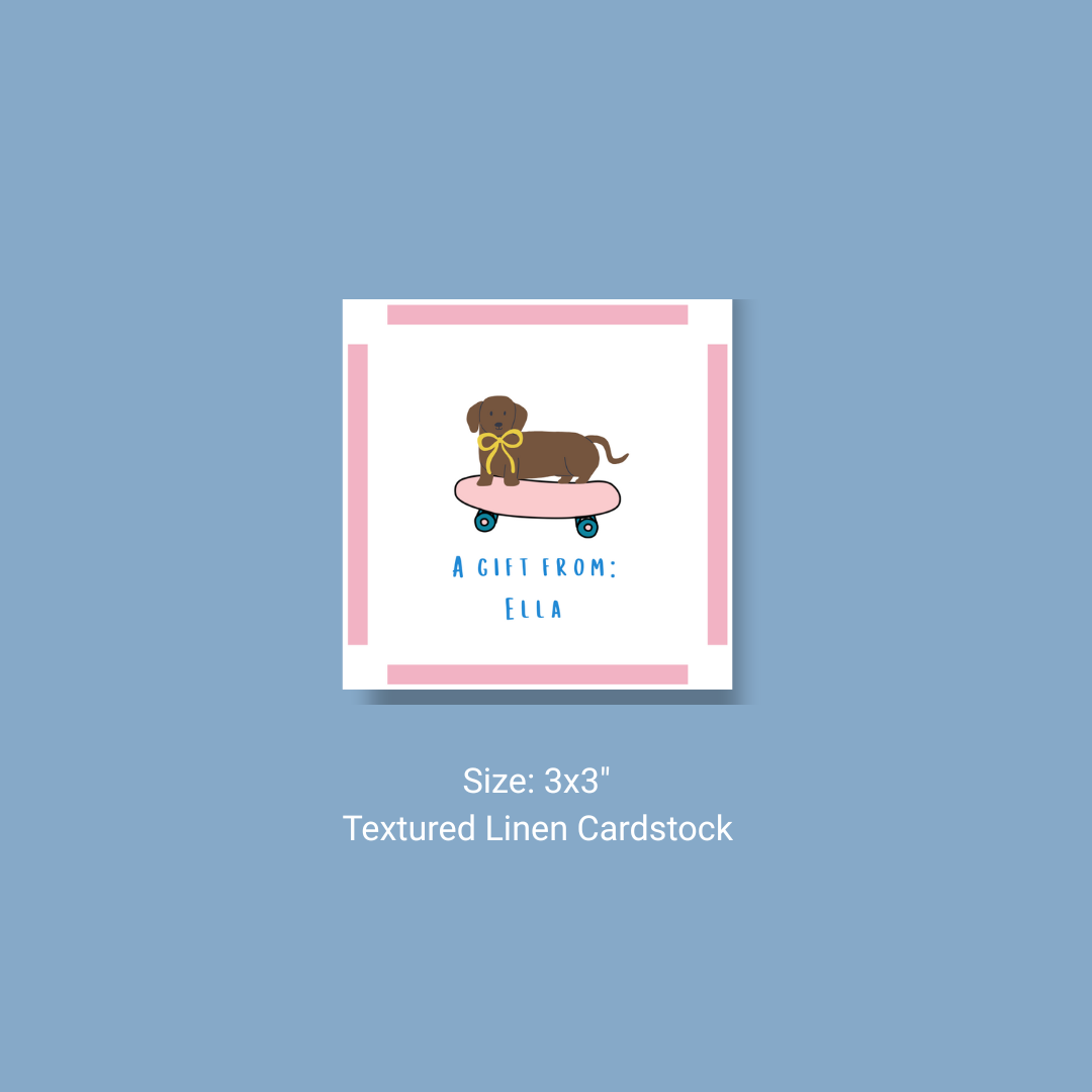 Pink Skateboard- Dog