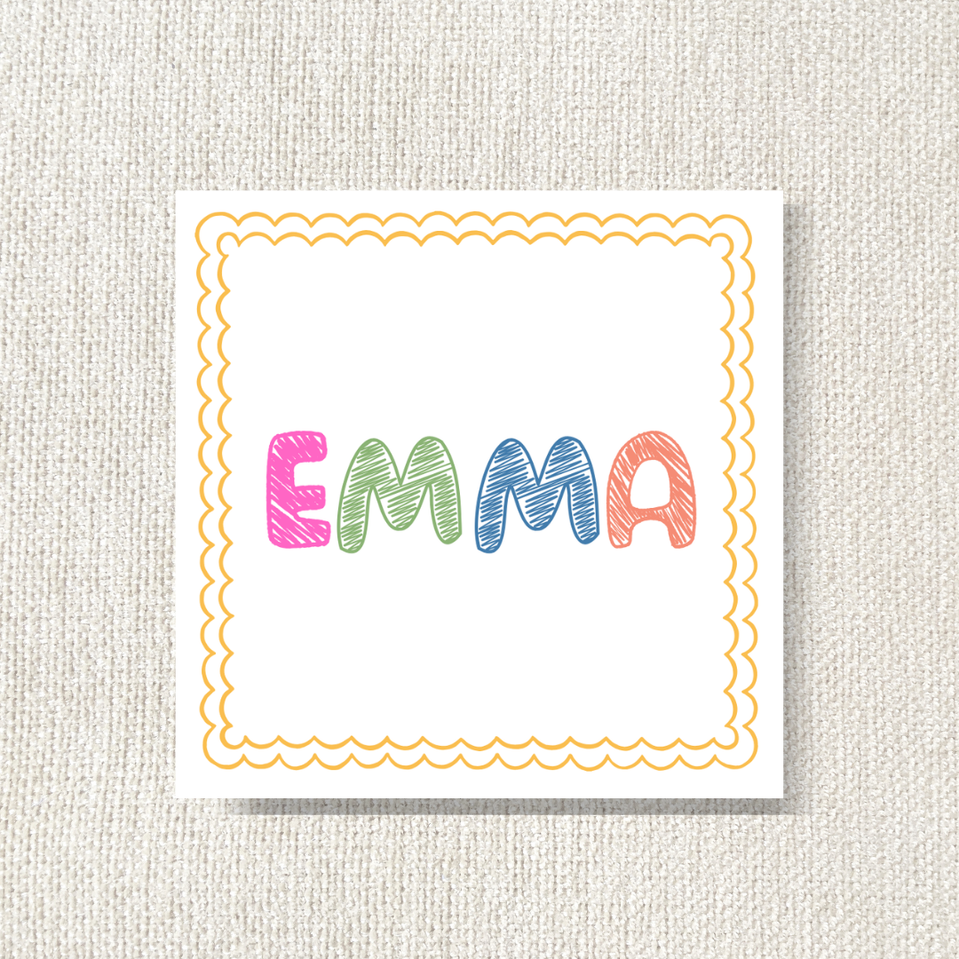 Custom Name Square Gift Tag