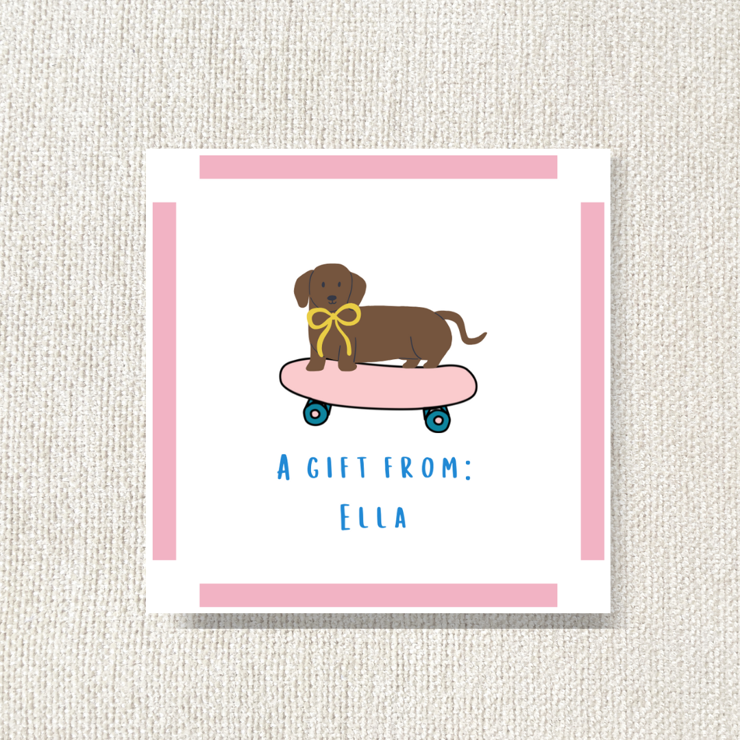 Pink Skateboard- Dog