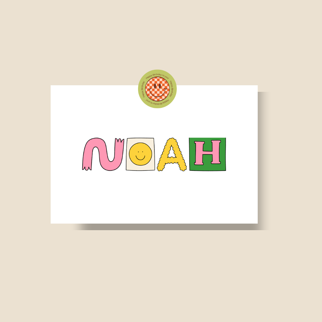 Stickers - Green/Orange Happy Face