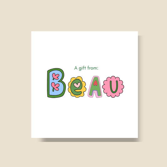 Personalized Square Gift Tag