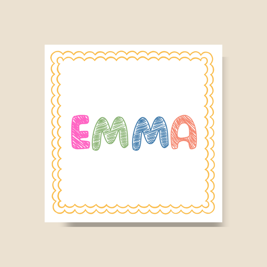 Custom Name Square Gift Tag