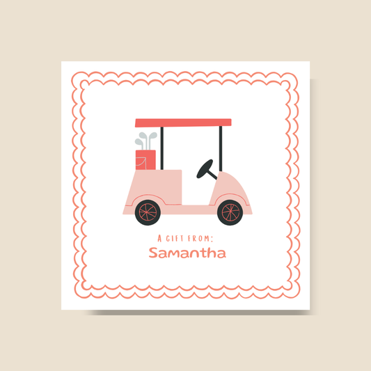 Golf Cart Gift Tag