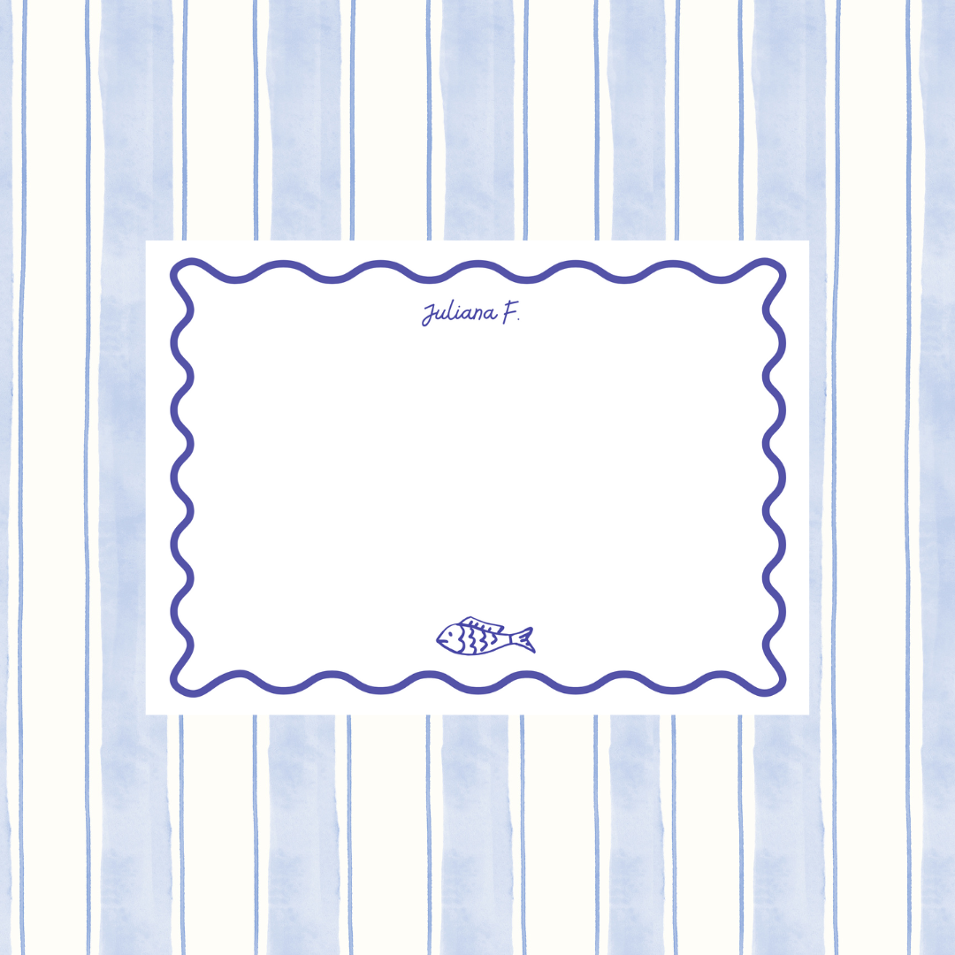 Notecards Coastal Blue Fish