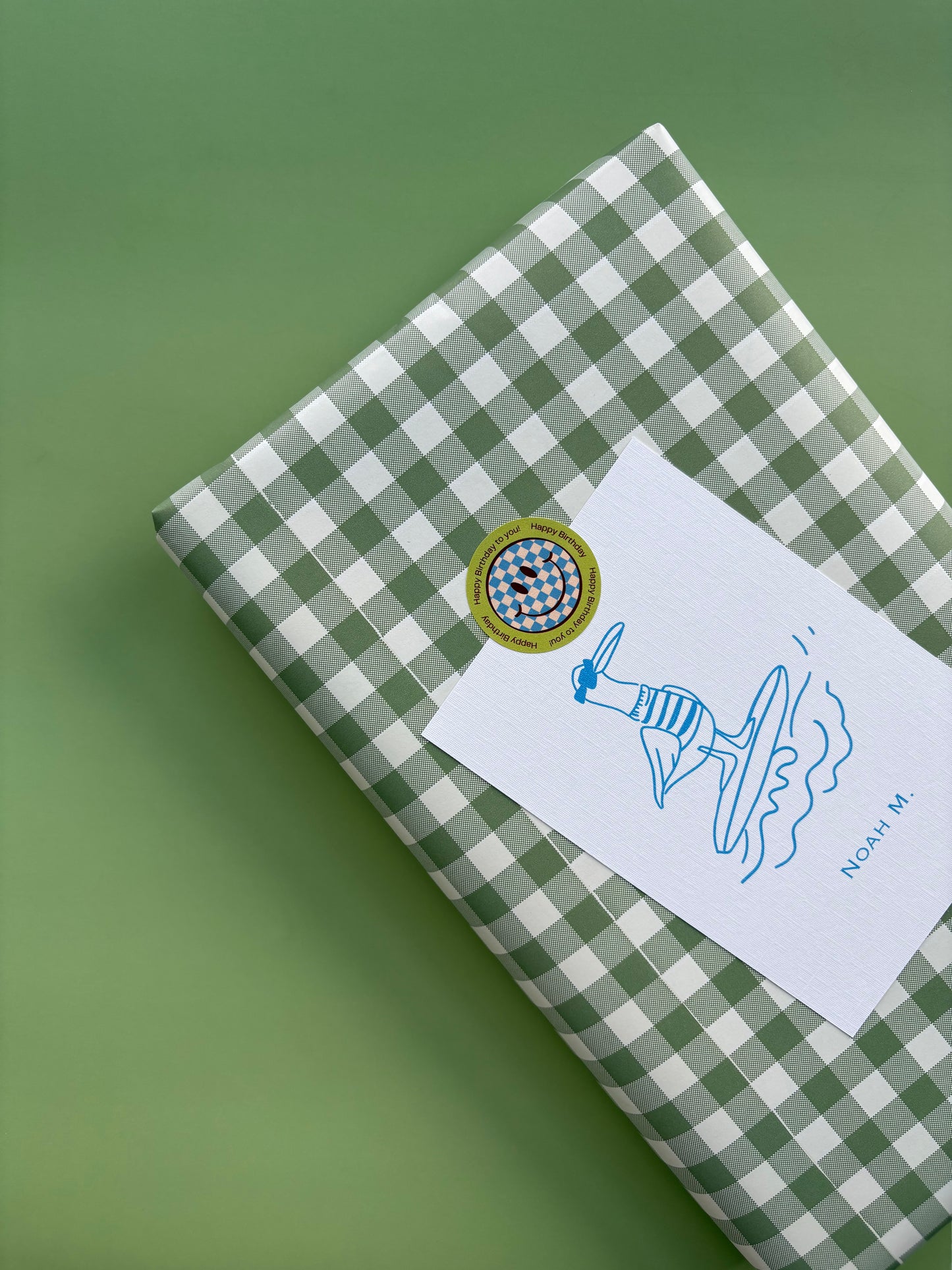 Stickers - Green/Blue Happy Face