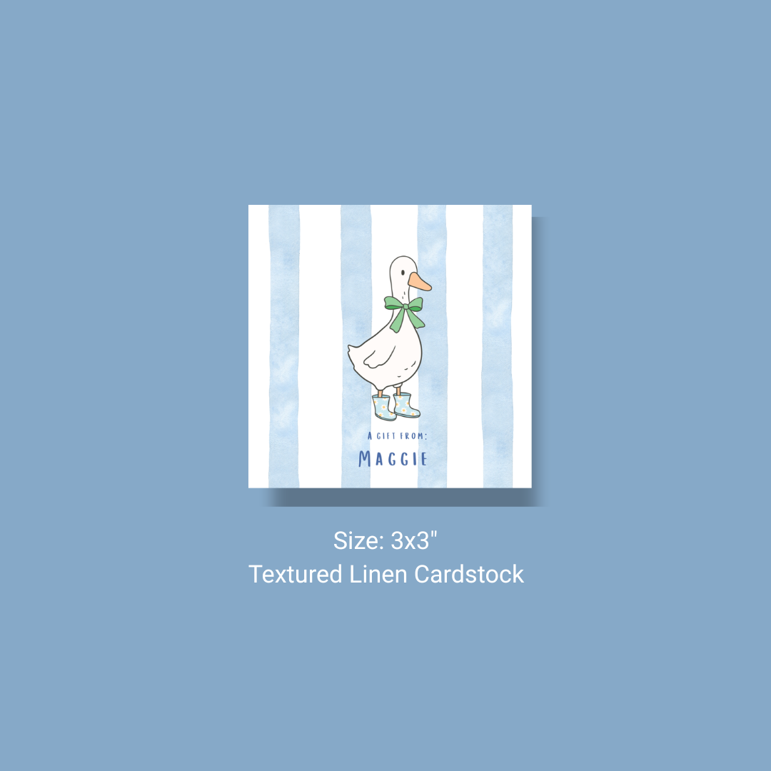 Striped - Bow Duck Gift Tag