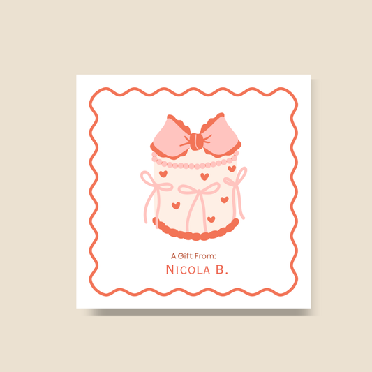 Bow Cake Gift Tag