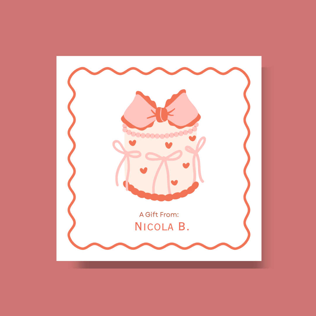Bow Cake Gift Tag