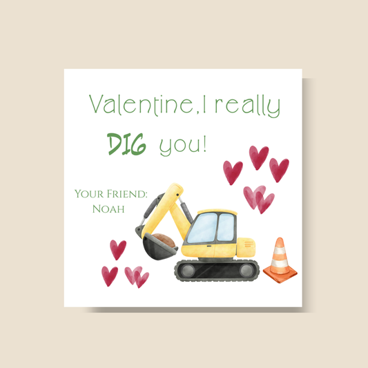 Valentine's Day Construction tag