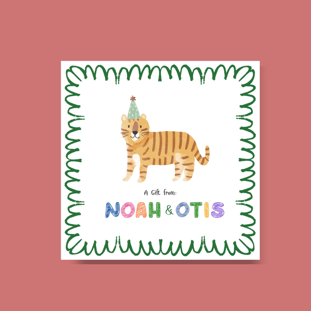 Lion Birthday Hat - Gift Tag