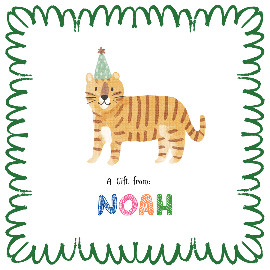 Lion Birthday Hat - Gift Tag