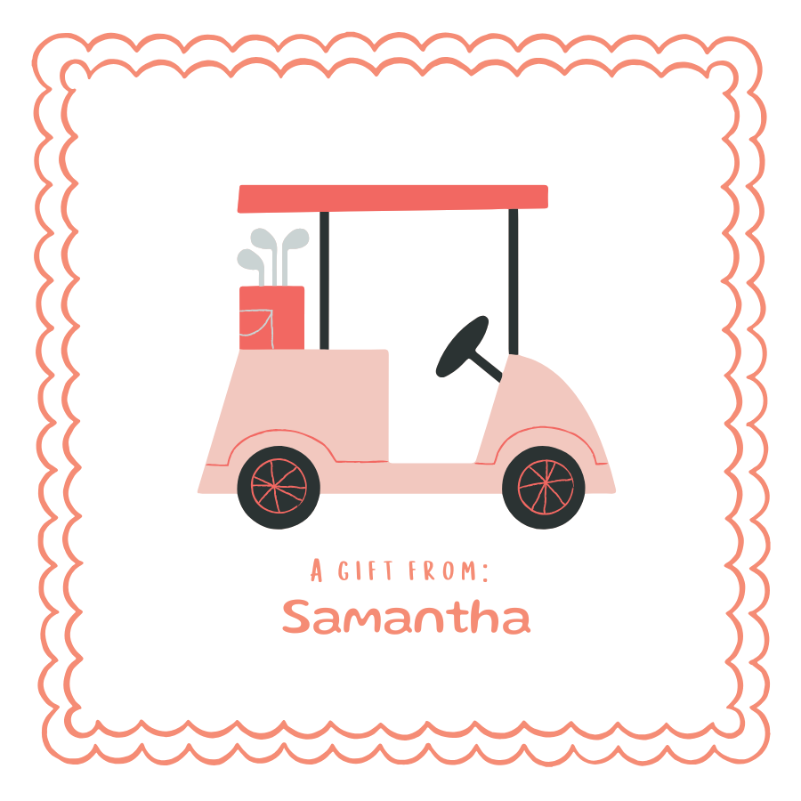 Golf Cart Gift Tag